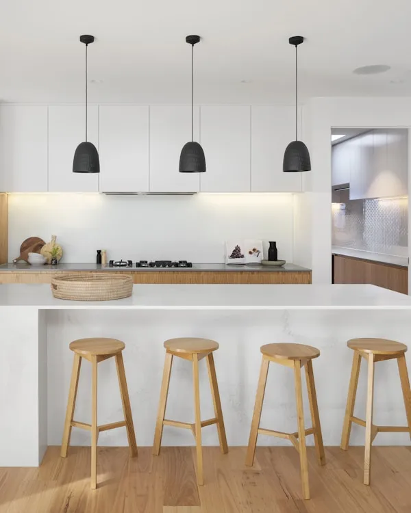 Handleless white kitchen